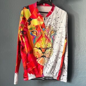 Cycling jersey Colorful Geometric Lion Jacket